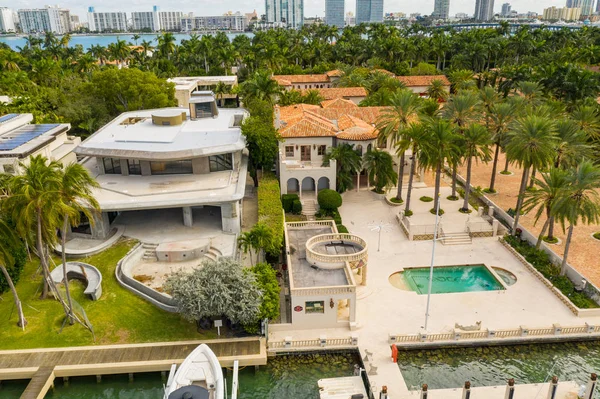 Lyxiga Herrgårdar Konstruktion Star Island Miami Beach — Stockfoto