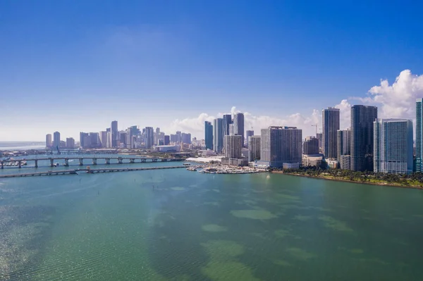 Aerial Edgewater Miami Downtown Biscayne Bay Landscape Photography — Stock Photo, Image