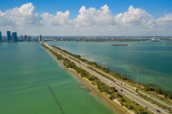 Júlia Aérea Tuttle Causeway Miami Biscayne Bay — Fotografia de Stock