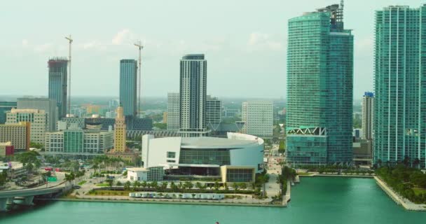 Aerial American Airlines Arena Miami Prores 422 — Stockvideo