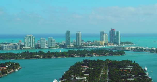 Passeio Aéreo Miami Beach Horizonte — Vídeo de Stock