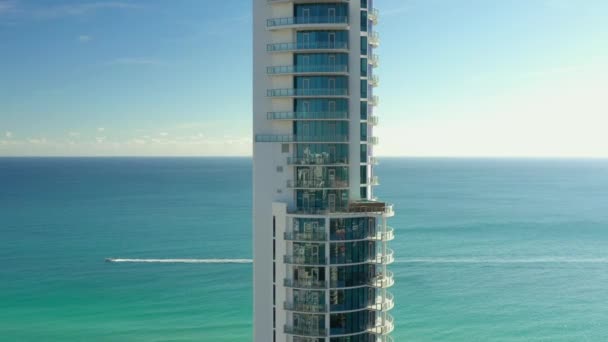 Chateau Sunny Isles Beach Residences Luchtfoto Drone Video Oceaan Onthullen — Stockvideo