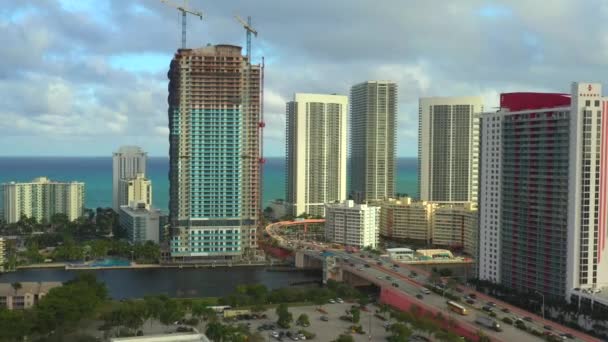 Hallandale Florida Highrise Utvecklingen 2018 — Stockvideo