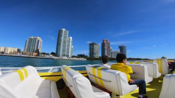 Miami Thriller Speedboat Ride Tour Fpv Footage — Stockvideo