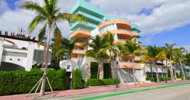 Ocean Place Miami Beach Abstract Architecture Ocean Drive — Stock Video