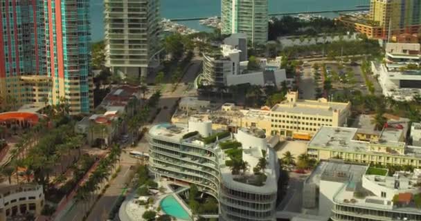 Воздушный Беспилотник Показал Майами Порт — стоковое видео