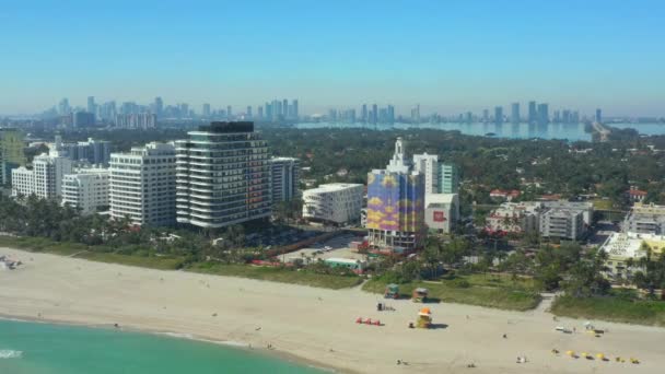 Antenne Faena Distrikt Miami Strand Überführung — Stockvideo