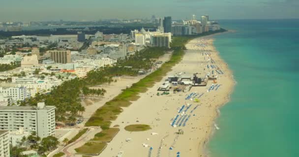 Aerial Drone Shot Dave Matthews Configuração Palco Banda Miami Beach — Vídeo de Stock