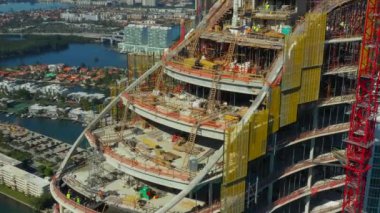 Hava video Ritz Carlton Sunny Isles Beach Miami Florida gökdelen 4k