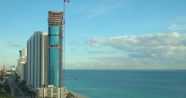 Letecké Záběry Ritz Carlton Sunny Isles Beach Rezidenční Byty Pláže — Stock video