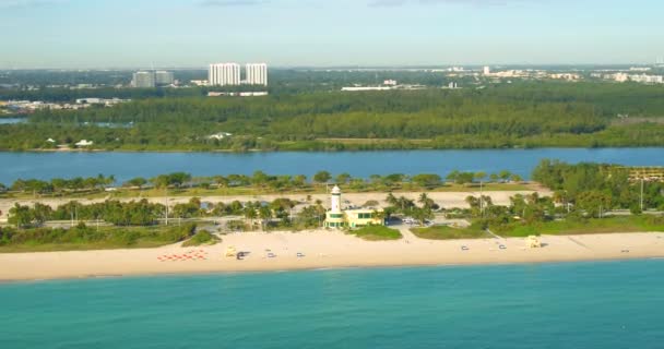 Drone Антена Хауловер Beach Майамі Флорида Кадри — стокове відео