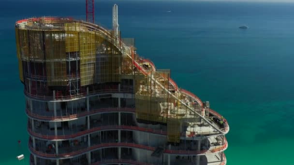 Vetrina Aerea Ritz Carlton Residences Sunny Isles Quasi Completato — Video Stock