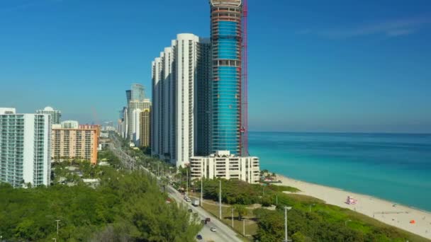 Légi Videóinak Ritz Carlton Residences Megkoronázni Építési Telek Penthouse Luxus — Stock videók