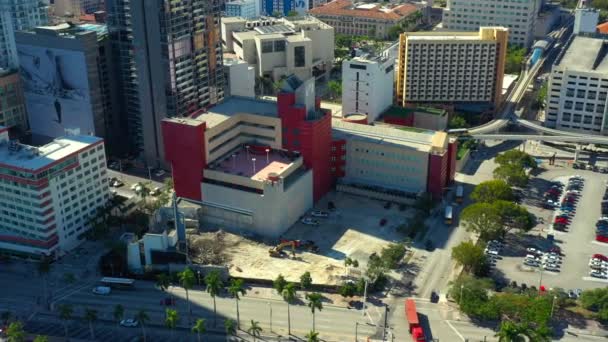Miami Hava Inşaat Alanında 400 Biscayne Bulvarı — Stok video