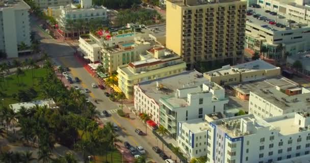 Premium Antenn Drönare Avslöja Miami Beach Tilt Upp 60P — Stockvideo
