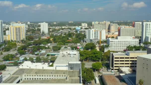 Luchtfoto Video Miami Burgerlijke Center District — Stockvideo