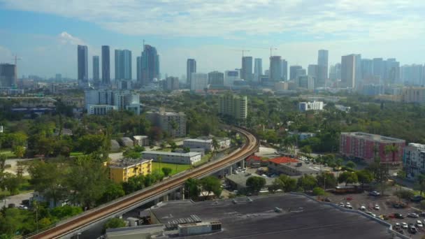 Aerial Video Miami Metrorail Till Downtown — Stockvideo