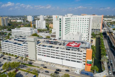 Miami, Fl, Amerika Birleşik Devletleri - 5 Ocak 2019: Hava fotoğraf Jackson hastane Miami Üniversitesi Tıp Merkezi