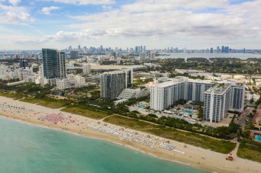 Havadan fotoğraf sahil köyleri ve condominiums Miami Beach