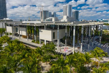 Miami, Fl, Amerika Birleşik Devletleri - 5 Ocak 2019: Havadan görüntü Perez Müzesi, sanat Downtown Miami