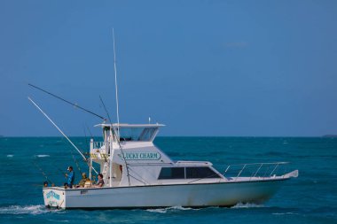 Key West, Fl, Amerika Birleşik Devletleri - Jnuary 5, 2019: Şanslı uğur balıkçı teknesi Key West Florida