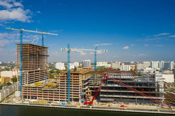 Miami Verenigde Staten Januari 2019 Luchtfoto Miami River Landing Bouwplaats — Stockfoto