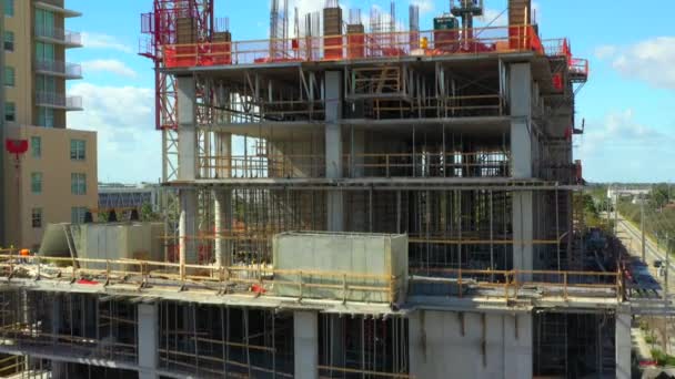 Inspection Aérienne Construction Bâtiments Hommes Travail — Video