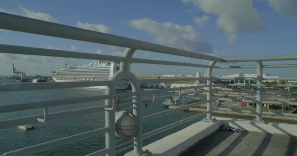 Luchtfoto Onthullen Port Everglades Lauderdale — Stockvideo