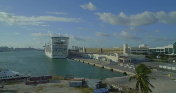 Vídeo Aéreo Princesa Caribeña Port Everglades Stock Video — Vídeos de Stock