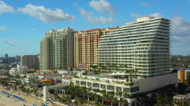 Aeriais Fort Lauderdale Beach Resorts Stock Footage — Vídeo de Stock