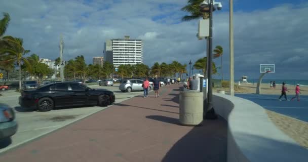 Cyclist Bike Pov Fort Lauderdale Becah — Stock Video