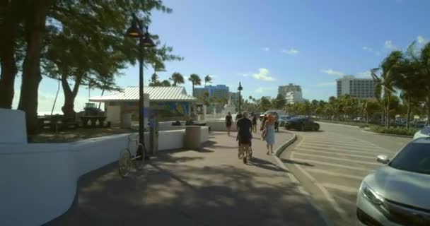 Fpv Záběr Fort Lauderdale Beach Floridský Pozemní Pohyb 60P — Stock video