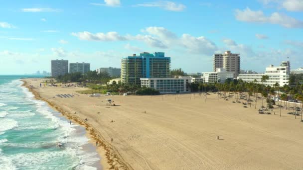 Summer Fort Lauderdale Beach Aerial Video — Stock Video