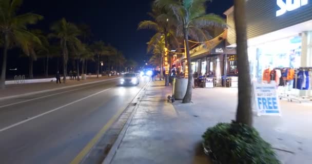 Barer Och Restauranger Fort Lauderdale Beach Night Film — Stockvideo