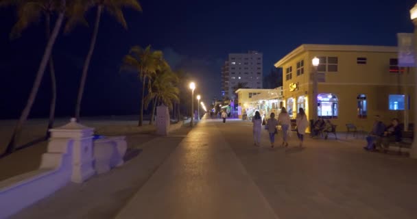 Biking Hollywood Beach — Stock Video