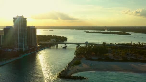 Miami Beach Coucher Soleil Antennes — Video