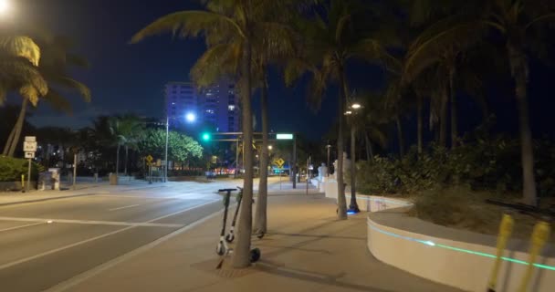 Nachtaufnahmen Vom Strand Von Fort Lauderdale — Stockvideo
