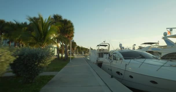 フロリダ マイアミ ホーローバー マリーナでヨット — ストック動画