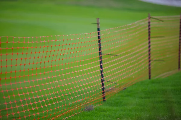 Plastic Barrier Fence Shallow Depth Focus Bokeh — Stock Photo, Image