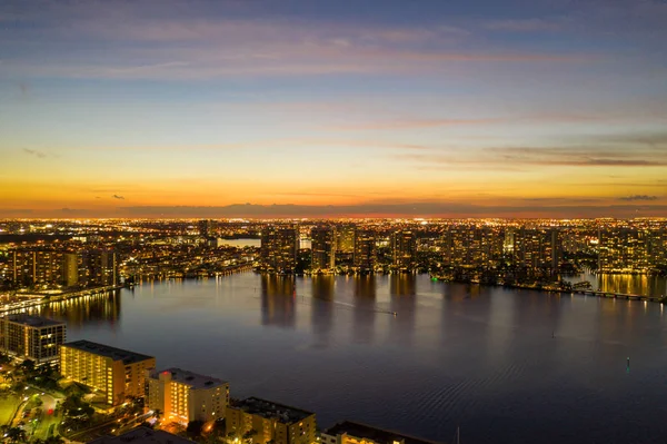 Crepúsculo Foto Biscayne Bay Miami Florida Crepúsculo Foto — Fotografia de Stock