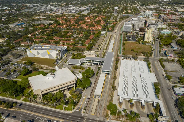 Brightline 駅フォート ローダーデール フロリダの空中写真 — ストック写真