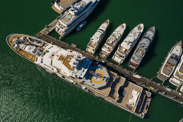 Aerial Drone Photo Luxury Yachts — Stock Photo, Image