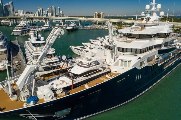 Aerial Drone Photo Luxury Yachts — Stock Photo, Image