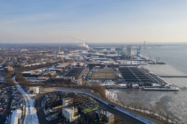 Аерофотозйомка Waterfront Південної Камден Нью Джерсі Сша — стокове фото