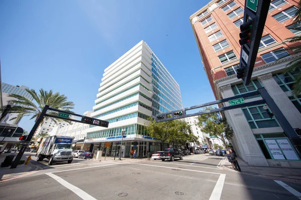 Continental National Bank Centru Města Miami Flagler Street Průnik — Stock fotografie