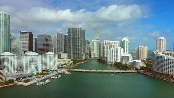 Aerial Brickell Key Isla Residencial — Vídeos de Stock