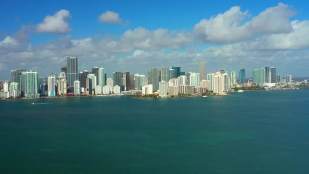 Aerial Downtown Miami Brickell Bay — Stockvideo
