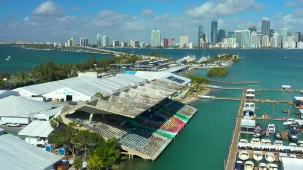Zdjęcia Lotnicze Drone 2019 Miami Yacht Show — Wideo stockowe