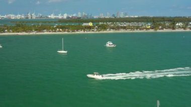 Miami eğlenceli yaz vibes 4 k hava video kez tekne