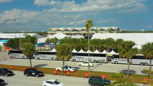 Luchtfoto Drone Beelden Van 2019 Miami Yacht Show — Stockvideo